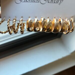 Gold Hoop Earrings Set